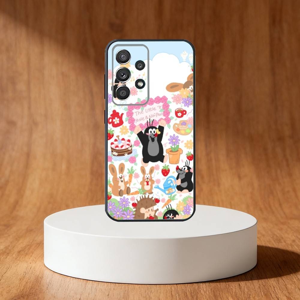 

Cartoon cute Little M-Mole Phone Case For Samsung S25,S24,S21,S22,S23,S30,Ultra,S20,Plus,Fe,Note,10,9,5G Black Cover Samsung S24fe