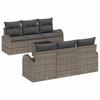 Garden Sofa Set with Storage and Cushions 7 Pcs Grey Poly Rattan