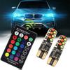 Led T10 Rgb Car Clearance  Light 12v Rgbw Cob Led Auto Atmosphere Lamp Reading Bulb With Remote