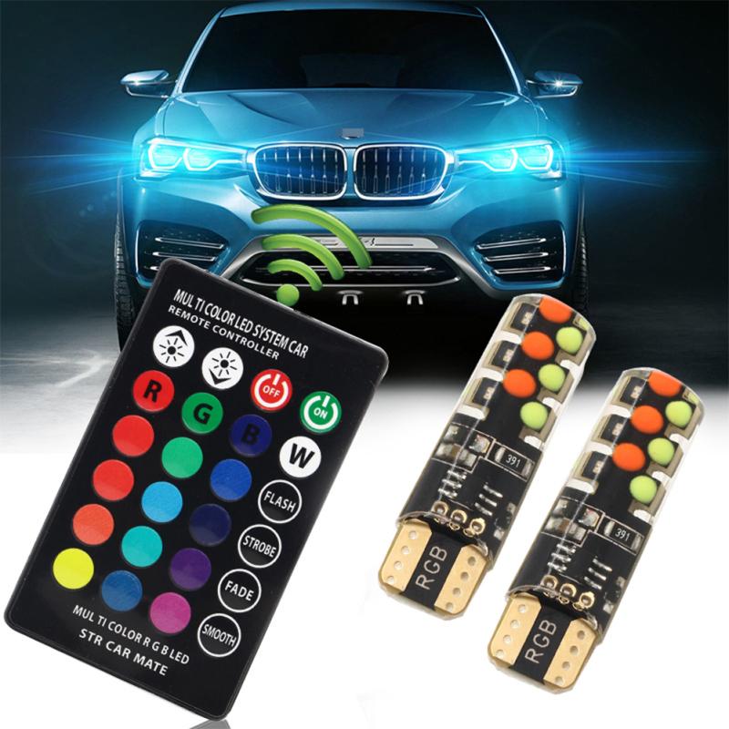 Led T10 Rgb Car Clearance  Light 12v Rgbw Cob Led Auto Atmosphere Lamp Reading Bulb With Remote