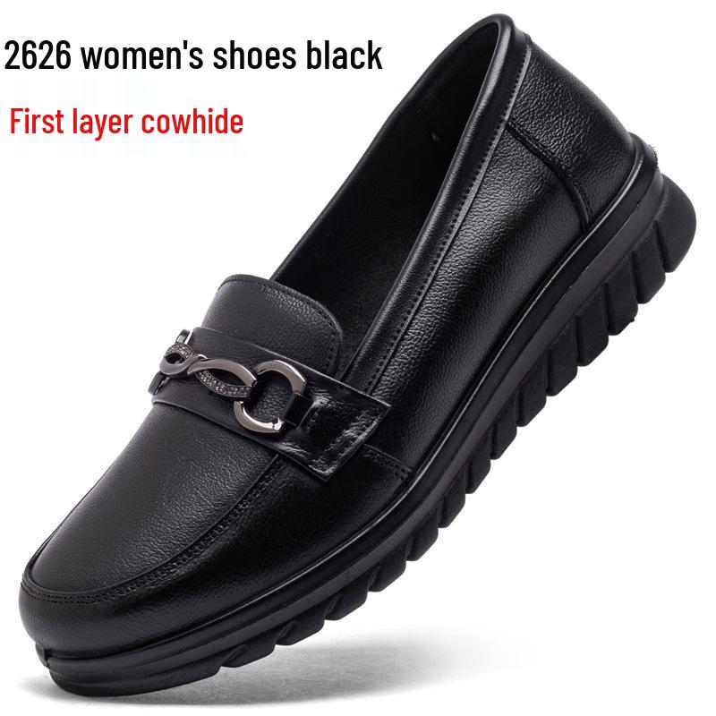 

Женские слипоны из натуральной кожи с мягкой подошвой и противоскользящим покрытием, идеально подходящие для мам среднего или пожилого возраста. 40