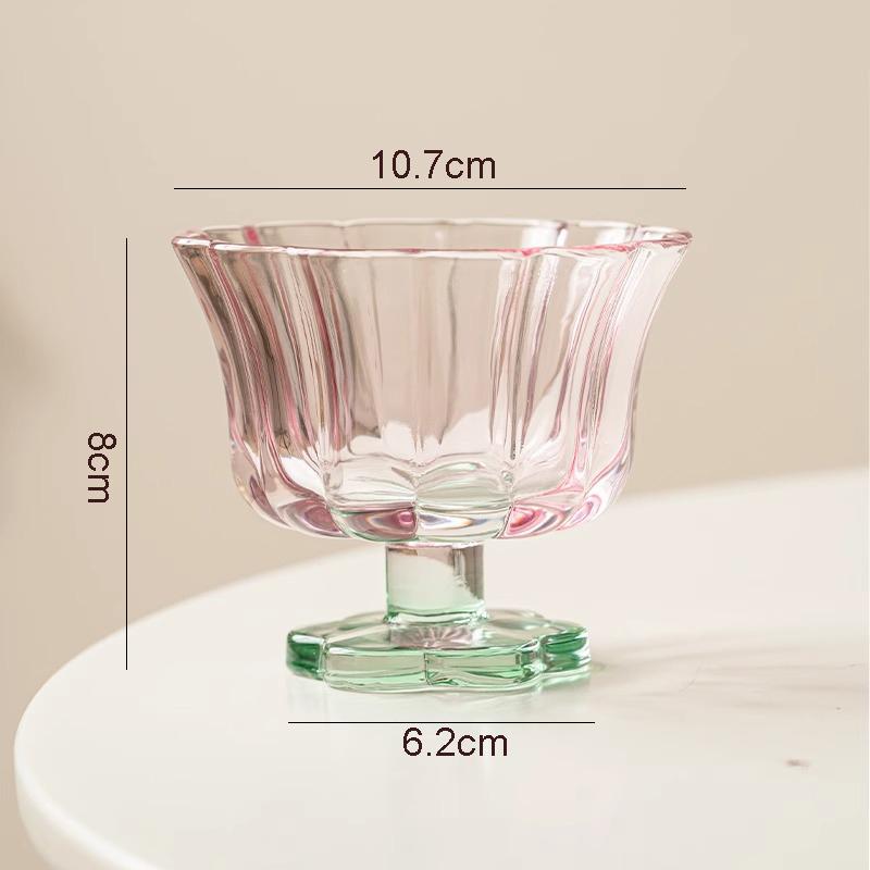 

Креативная стеклянная чашка в форме цветка с высокой ножкой, стакан для йогурта, стакан для десерта, стакан для молока, стакан для сока, симпатичные стаканы для воды 240ML