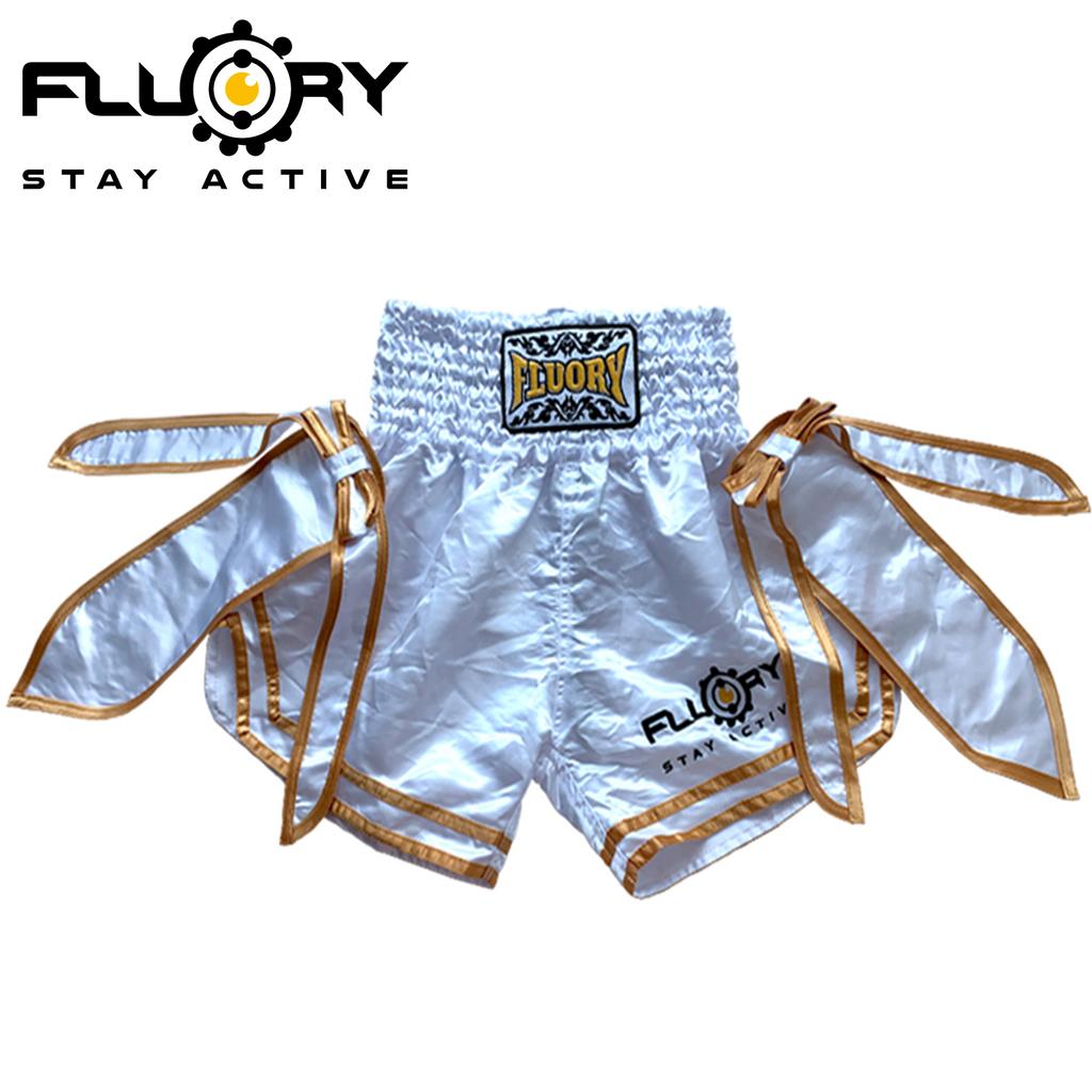 Fluory Muay Thai Shorts Solid Boxing Training Shorts Men's Boxing Clothing Women Free Fight Shorts with Ribbon