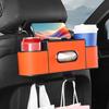 Car Backseat Organizer with Tissue Box Automotive Seat Headrest Multifunctional Universal Cup Holder Hanging Storage Box