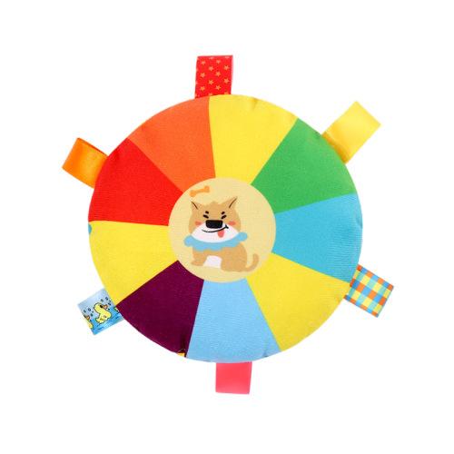 Hot Dog Plush Toy Bell Cartoon Toy Puppy Small Dog Teddy Teeth Grinding Toy Wear-resistant Bite-resistant Pet Toy