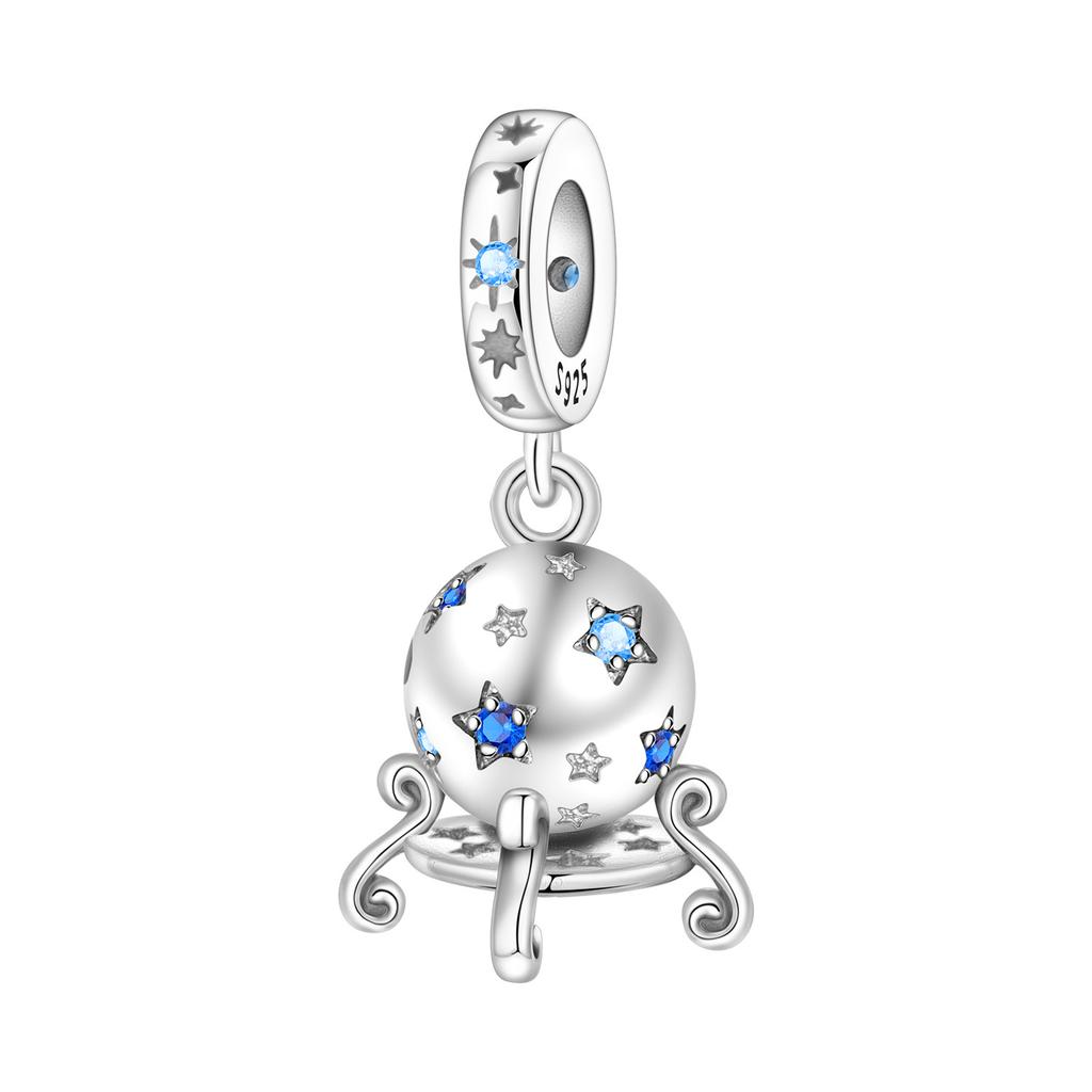 925 Silver Blue Love Snowflake Castle Pendants Bracelet Charms Fit Women Jewelry Party Beads DIY Fine Gifts Accessories