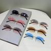 Vintage Frameless Sunglasses Metal UV Protection Sunglasses Trendy Fashion Sunglasses  Travel