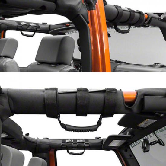 Black Ultimated Roll Bar Grab Handles Set of 4pcs Fits Jeep Wrangler YJ TJ JK JL