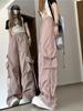 Jazz Dance Sweet Wear Cargo Hosen Set Sommer Casual Pink Tanzkleidung Hosen Damen Hohe Taille Sport Cargo Weitbeinige Hosen