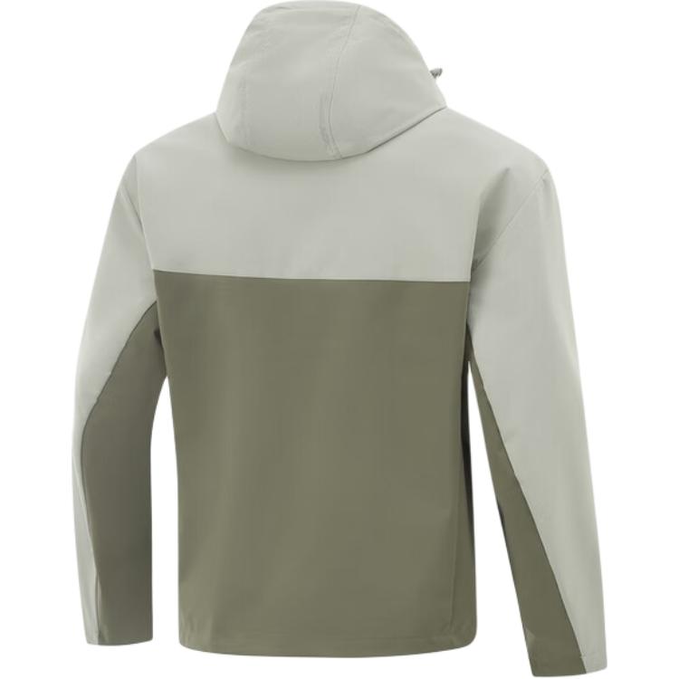 Li Ning Comfortable Casual Minimalist Hooded Zipper Versatile Windbreaker Men Outerwear Dusty-Gray-Green Tea-Green AFDV537-2