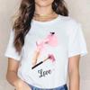 Kpop Fashion Cosmetics 3D Nail Polish Print Tees Women Y2K Tops Summer White Loose Short Sleeve O-Neck Female T-Shirts Blouses