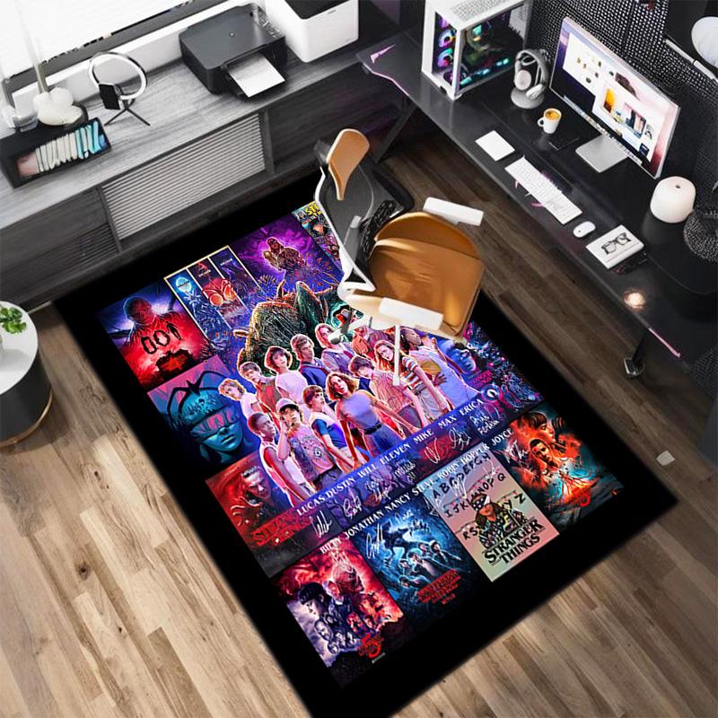 Halloween Horror Horror Theme Stranger Things Carpet Home Living Room Decoration Table and Chairs Anti Slip Door Mat Outdoor Picnic Mat Carpet A12