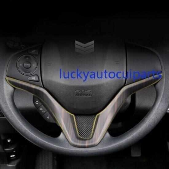 Steering Wheel U Type Cover Decor 1pcs 2016- Black Wood Grain For Honda HR-V