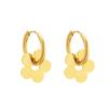 18K Gold Plated Stainless Steel Christmas Flower Ear Cuffs - European & American Style, Influencer-Approved, Cute Earrings.