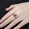 Women's Rose Gold Couple Rings - Butterfly Design with Pigeon Blood Ruby Inlay
