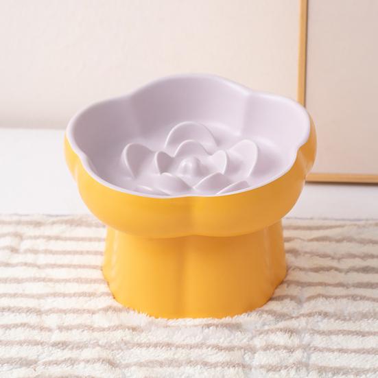 Ceramic Slow Feeder Pet Bowl Dogs Cats Anti-Choking Slow Eating Food Bowl Elevated