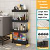 1pc 3/4 Tier Rolling Storage Cart High Capacity Storage Shelf Movable Gap Storage Rack Kitchen Bathroom And Livingroom Organizer