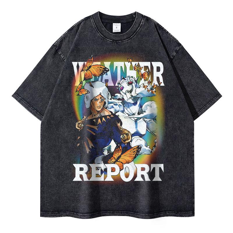 Anime JoJos Bizarre Adventure T Shirt DIO Washed Manga JOJO Stone Ocean Men Women T-shirts Oversized Kujou Jolyne Tops Tees