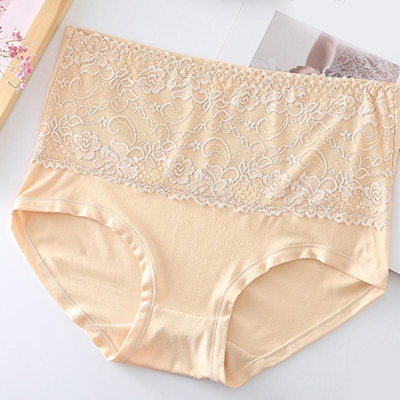 Tummy Controls High Waist Underwear for Women Lace Ladies Briefs Soft Full Coverage Panties Soft Underpants