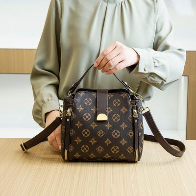 Fashionable Women's Bag Spring/Summer Vintage Hand Bag Fashion All-in-one Single Shoulder Crossbody Printed Bucket Bag