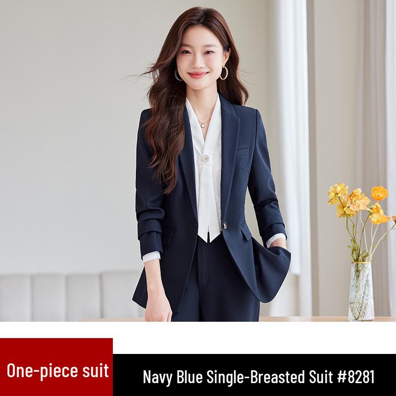 2024 Women's Gray Professional Suit Set - Spring/Autumn High-End Jacket for Workplace, Commute, or Interview