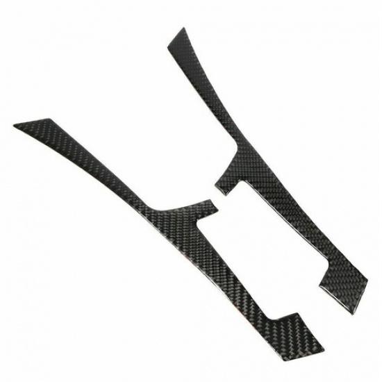 2PCS Carbon Fiber Interior Console Panel Frame Trim Fits Infiniti Q50 Q60 14-19