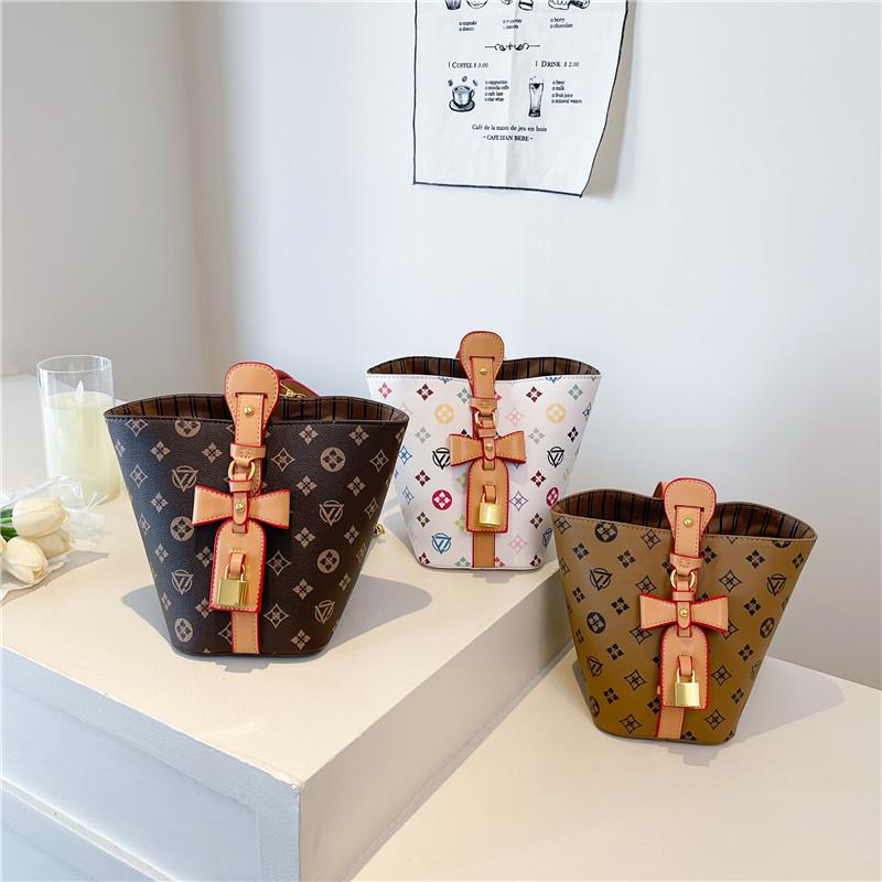 New high-end contrasting color child and mother bucket bag single shoulder crossbody trendy women's bag