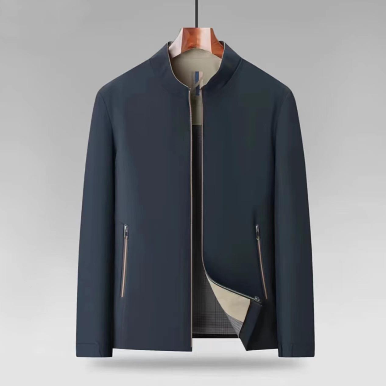 

2024 Men s Stand Collar Business Casual Jacket for Middle-aged & Elderly M [80-100 jin] хакі