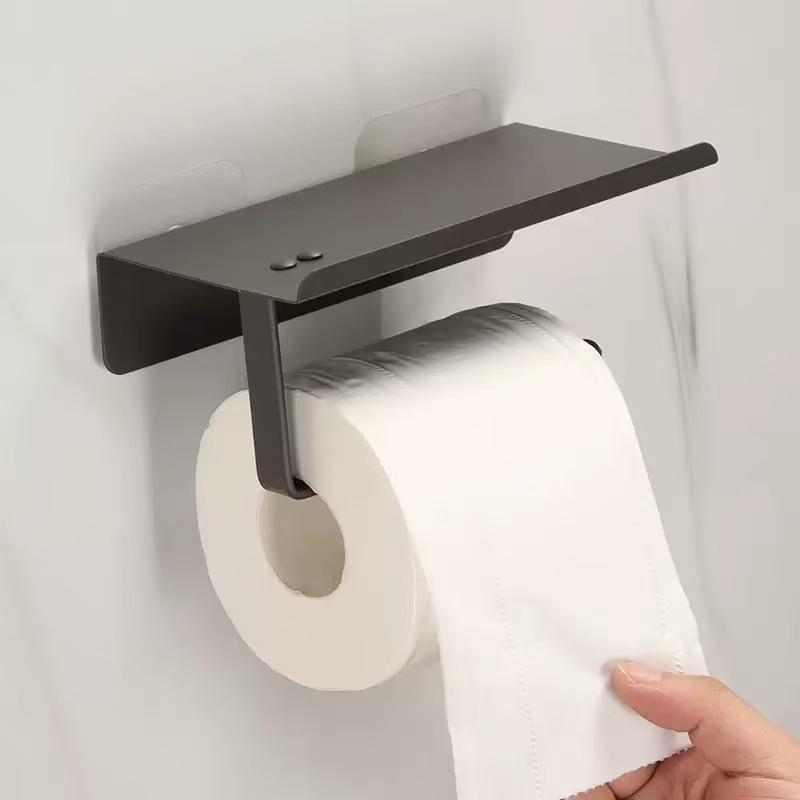 Stainless Steel Wall-Mounted Toilet Paper Holder and Tissue Box