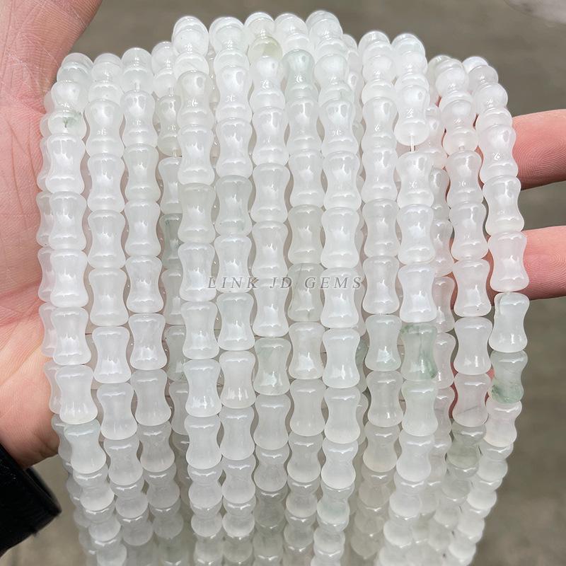 8/10mm Natural Tianshan Jade Old Shape Beads - Ice Jade Stone Apple Beads for DIY Jewelry