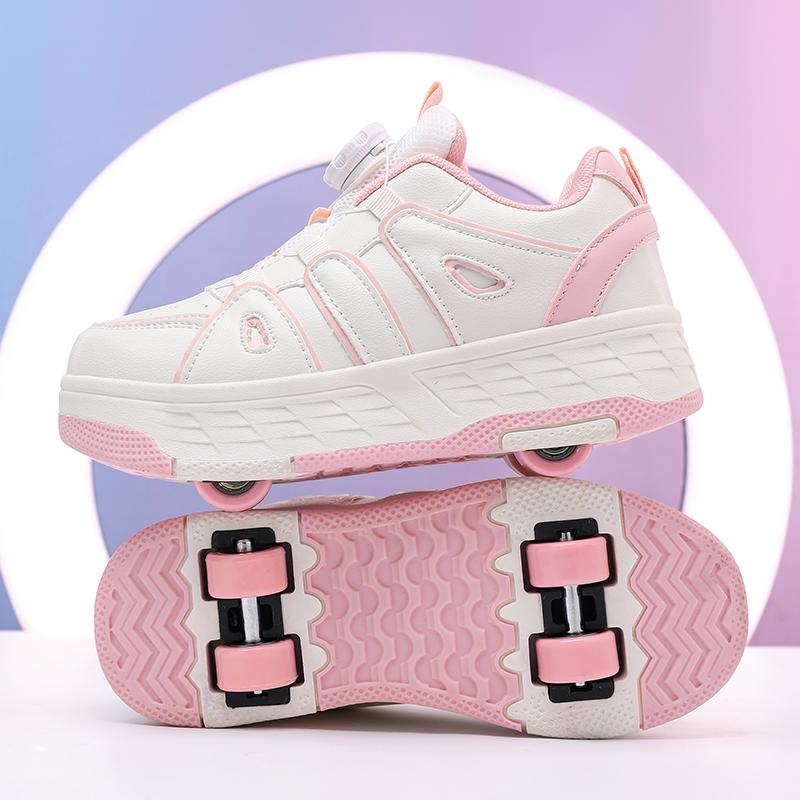 29-40 Kinder Vierrad-Sneaker Rollschuhlaufen Abnehmbare Studenten-Schlittschuhe Sportschuhe Mädchen Skate-Schuhe