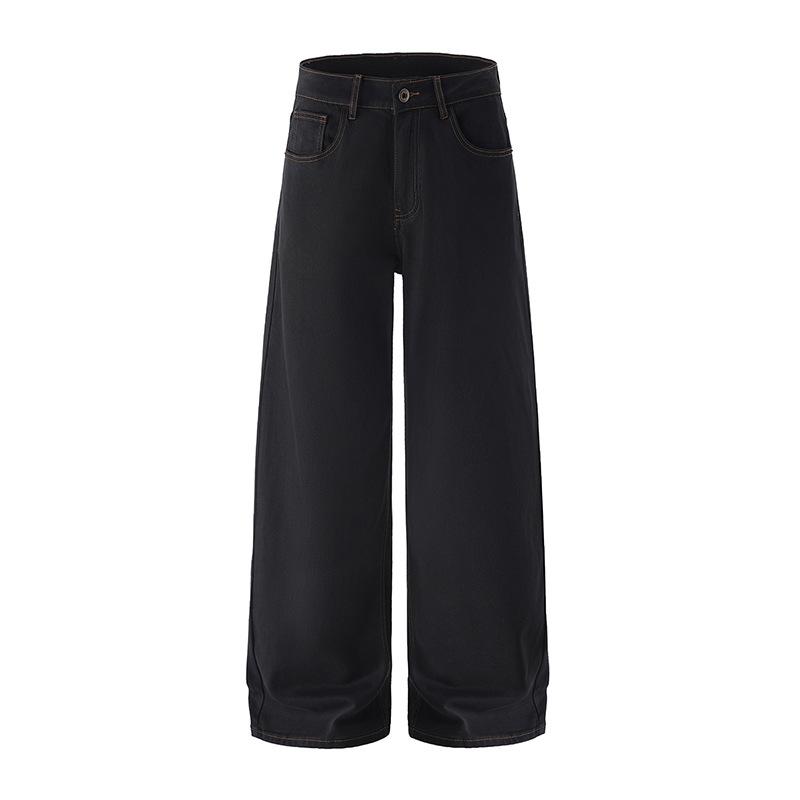 Black Tencel Jeans Men's Trendy Brand Summer New Lyocell Loose Straight Drop Casual Pants