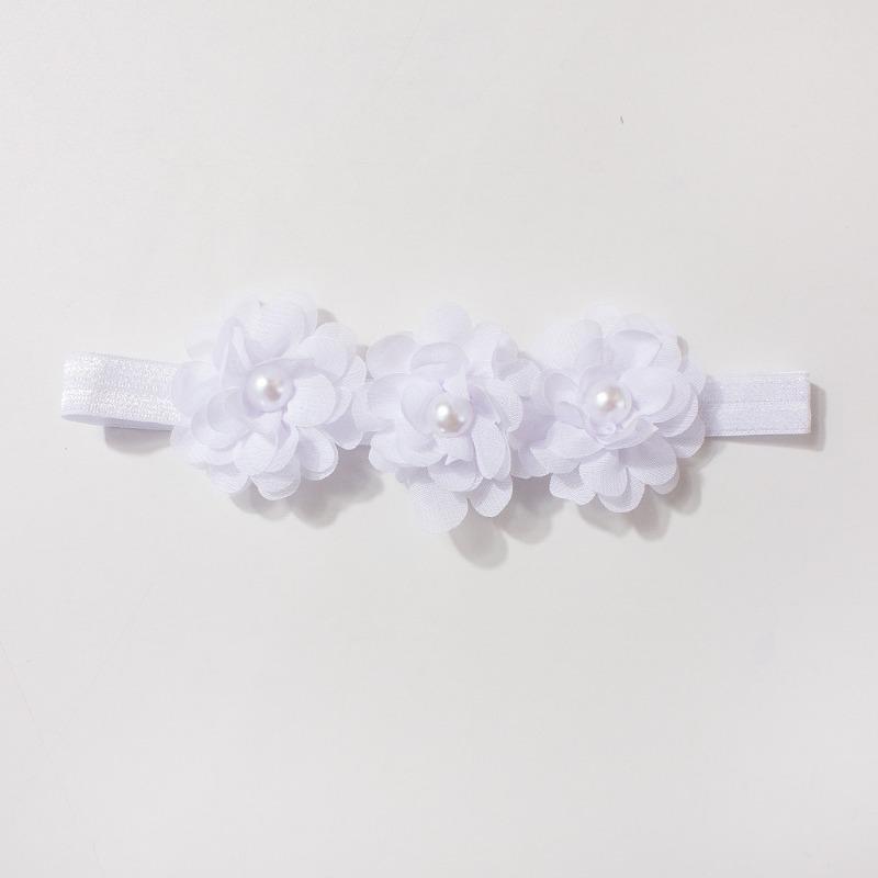 New baby elastic headband, cute chiffon bead flower children's jewelry, four seasons thin baby hair accessories