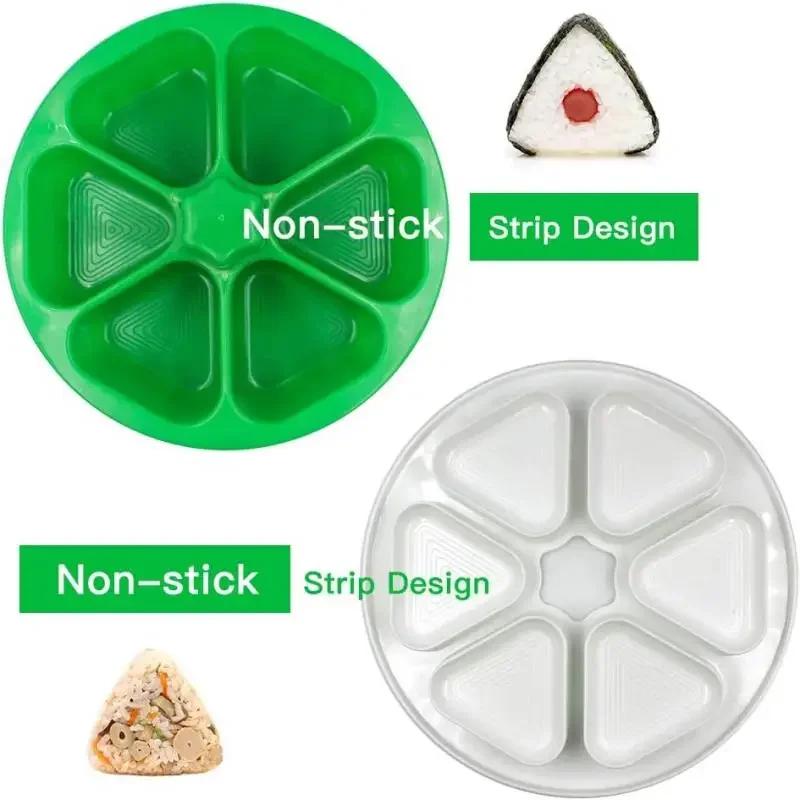 Newest 6 Grids Japanese Onigiri Maker Press Non-sticky DIY Plastic Triangular Sushi Maker Mold Japanese Kitchen Tools Bento Box