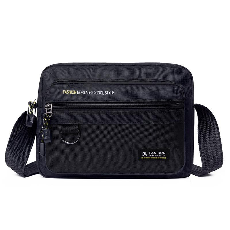 

Новая мужская горизонтальная версия сумки-мессенджера, трендовая повседневная наплечная сумка, модная простая многослойная сумка для хранения, деловая мужская сумка.