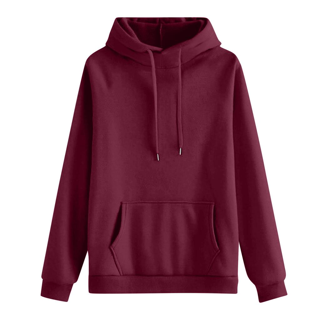 Women's Casual Round Neck Long Sleeve Sweatshirt Solid Color Sweatshirt