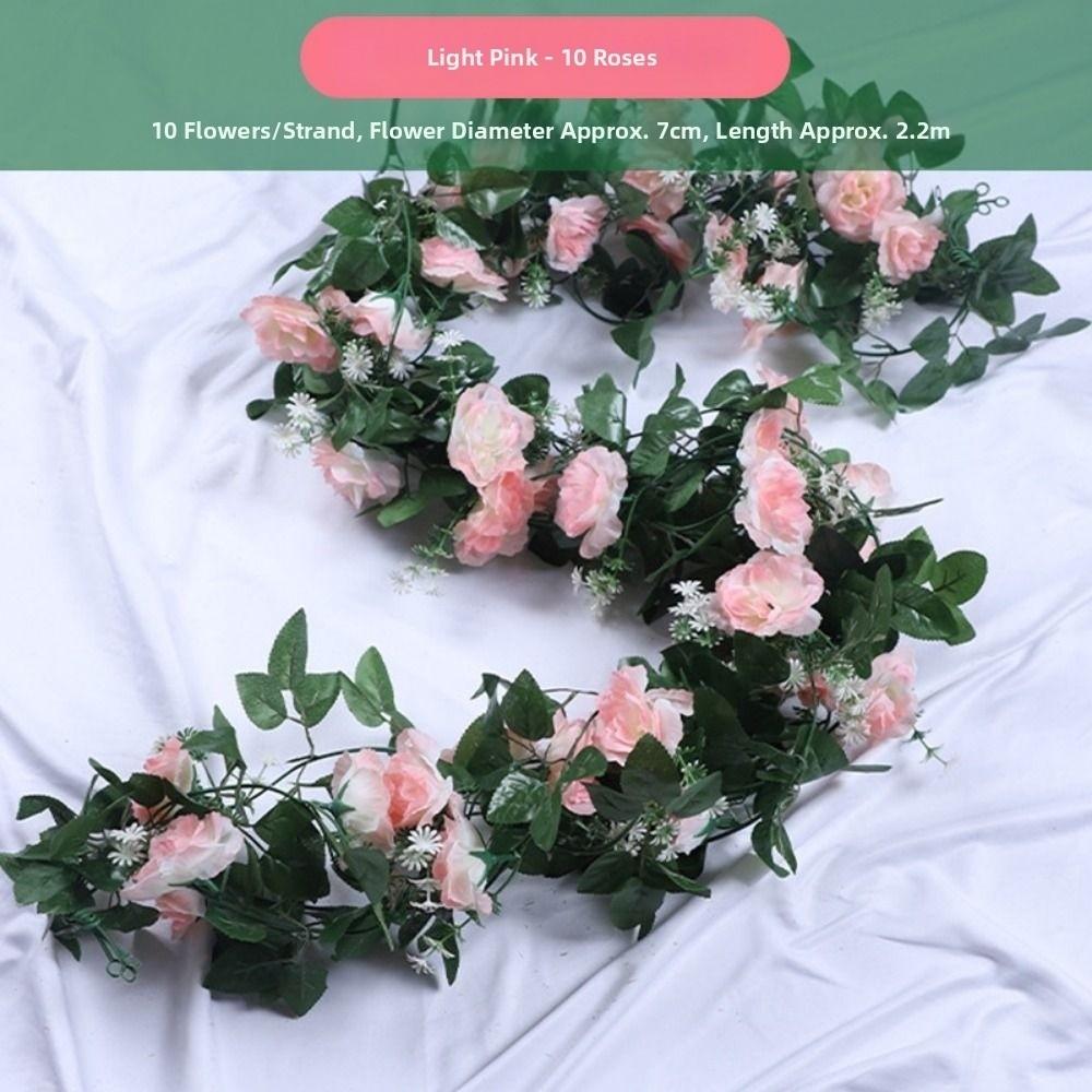 1.8/2.2M Simulated Rose Vine Silk 10 Styles Fake Vine Strips Flowers Outdoor Arch Ornament Artificial Flowers Vine