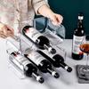Clear Refrigerator Wine and Water Bottle Holder, Stackable Plastic Wine Rack Storage Organizer for Fridge, Cabinet, Pantry