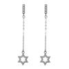 S925 Sterling Silver XINGX Earrings Female Six-Pointed Star Long Fringe Earrings Korean Fashion Accessories Temperament Wild