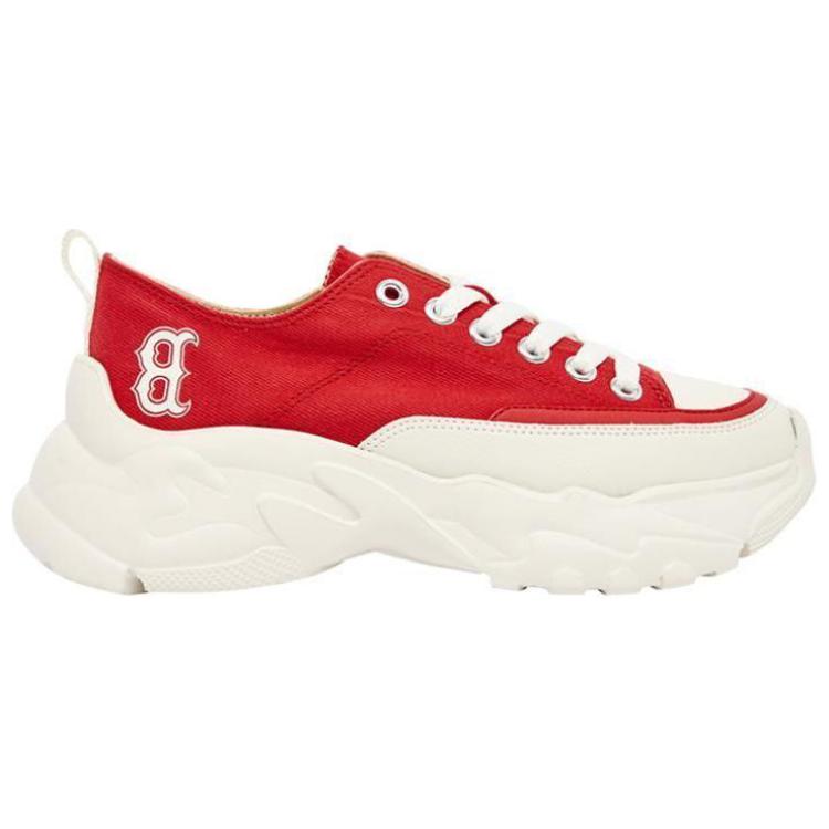 New MLB Chunky High Low Slip Resistant, Abrasion Resistant, Lightweight Low Top Chunky Sneakers Unisex Red White 3ASHUL22N-43RDS