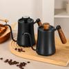 Coffee Pot with Lid Thermometer 304 Stainless Steel Clear Scale Solid Wood Handle High Quality Hand-made Coffee Utensils 500ML