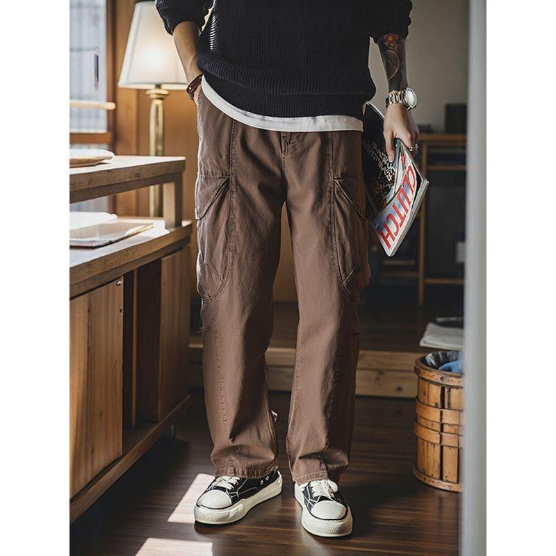 American Retro Heavy-Duty Pure Cotton Work Pants for Men, Spring and Autumn Vintage Pants, Export Men's Casual Long Pants