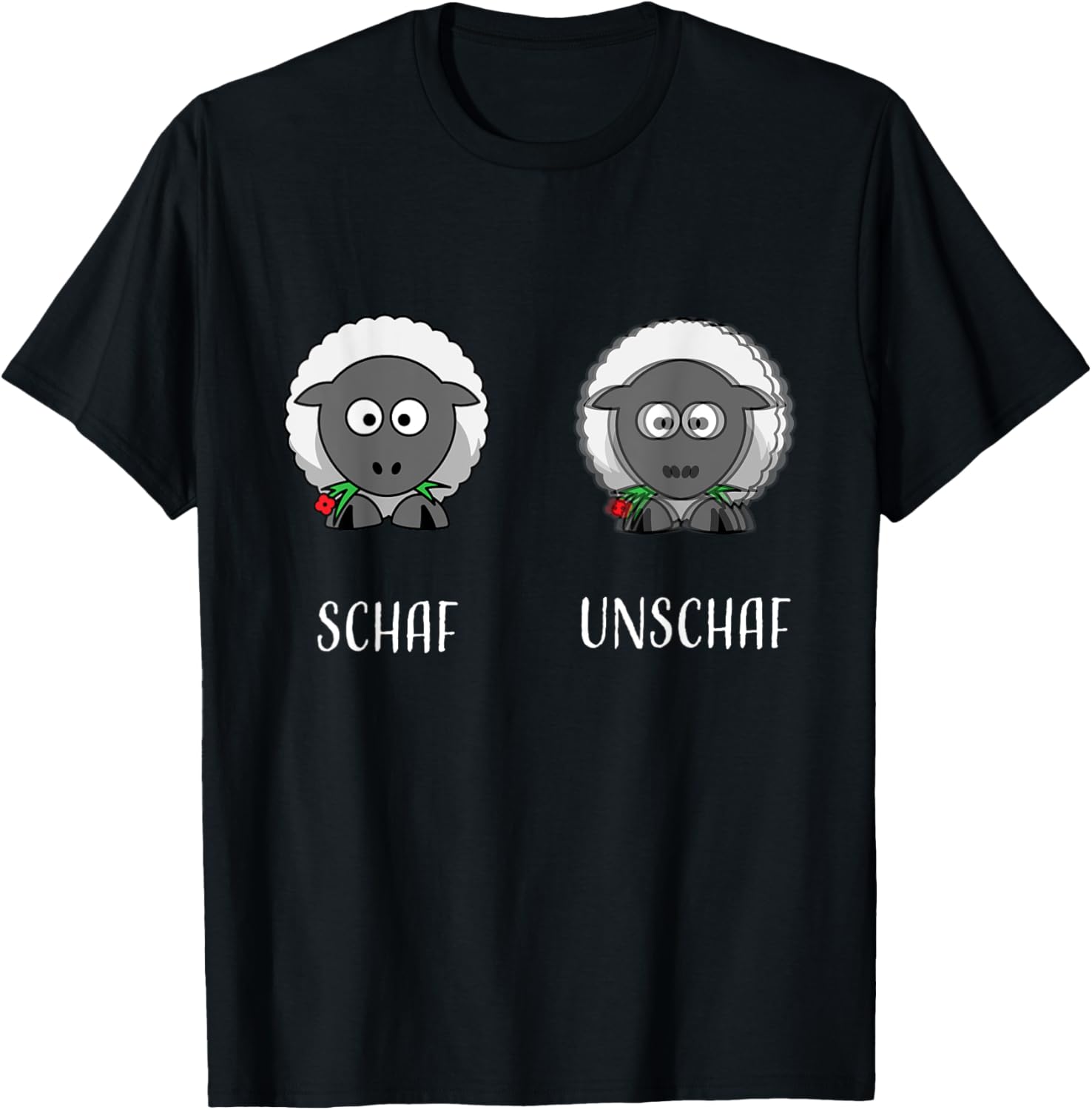 

Streetwear Vintage GerUnisex Schaf Unschaf Text T Shirt Womens Unisex Cotton Tee Casual Summer Oversized Loose Novelty Creativity S
