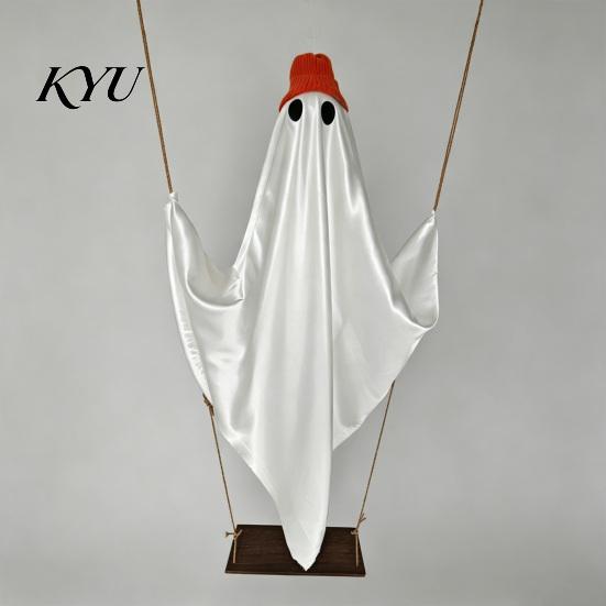 Outdoor Halloween Atmosphere Lights Decorations Indoor, IP44 Waterproof Light Up Hanging Swing Cute Ghost Decoration, DIY Party Props Standing
