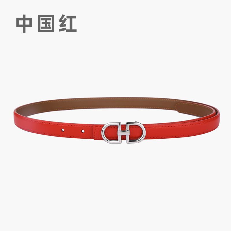 Leather Women'S Belt Simple Double Ring Belt With Jeans Casual Pants Belt Women'S Model