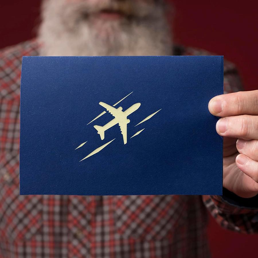 Surprise 3D Pop-Up Airplane Greeting Card Creative Birthday Graduation Travel Gift Aviation Enthusiasts Adventure Lovers JXB