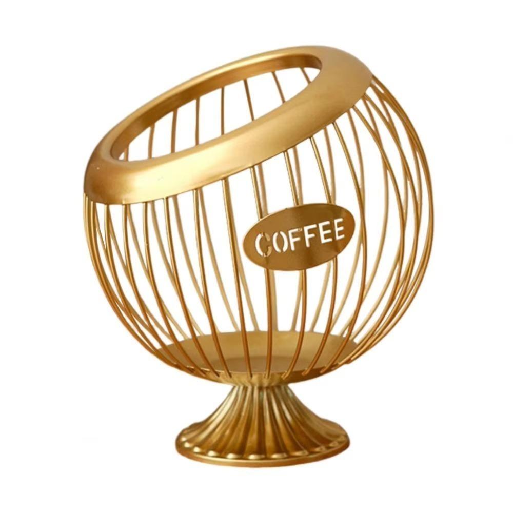 IJzeren Koffiepadhouder Grote Capaciteit Multifunctioneel Espresso Capsule Houder Container Snack Fruit Organizer