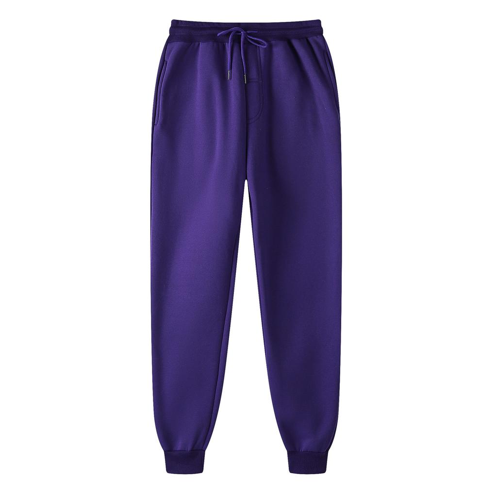 Women Solid Color Women Pants Pocket Long Sweatpants Fleece Jogging Trousers Sportspants Casual Fashion Loose Black Red