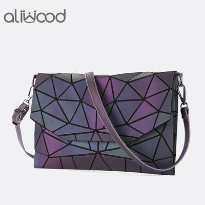 Marca Luminous Bolsa Feminina Couro Envelope Bolsa de Ombro Clutch Geometria Corrente Feminina Bolsas Crossbody Bolsas de Designer