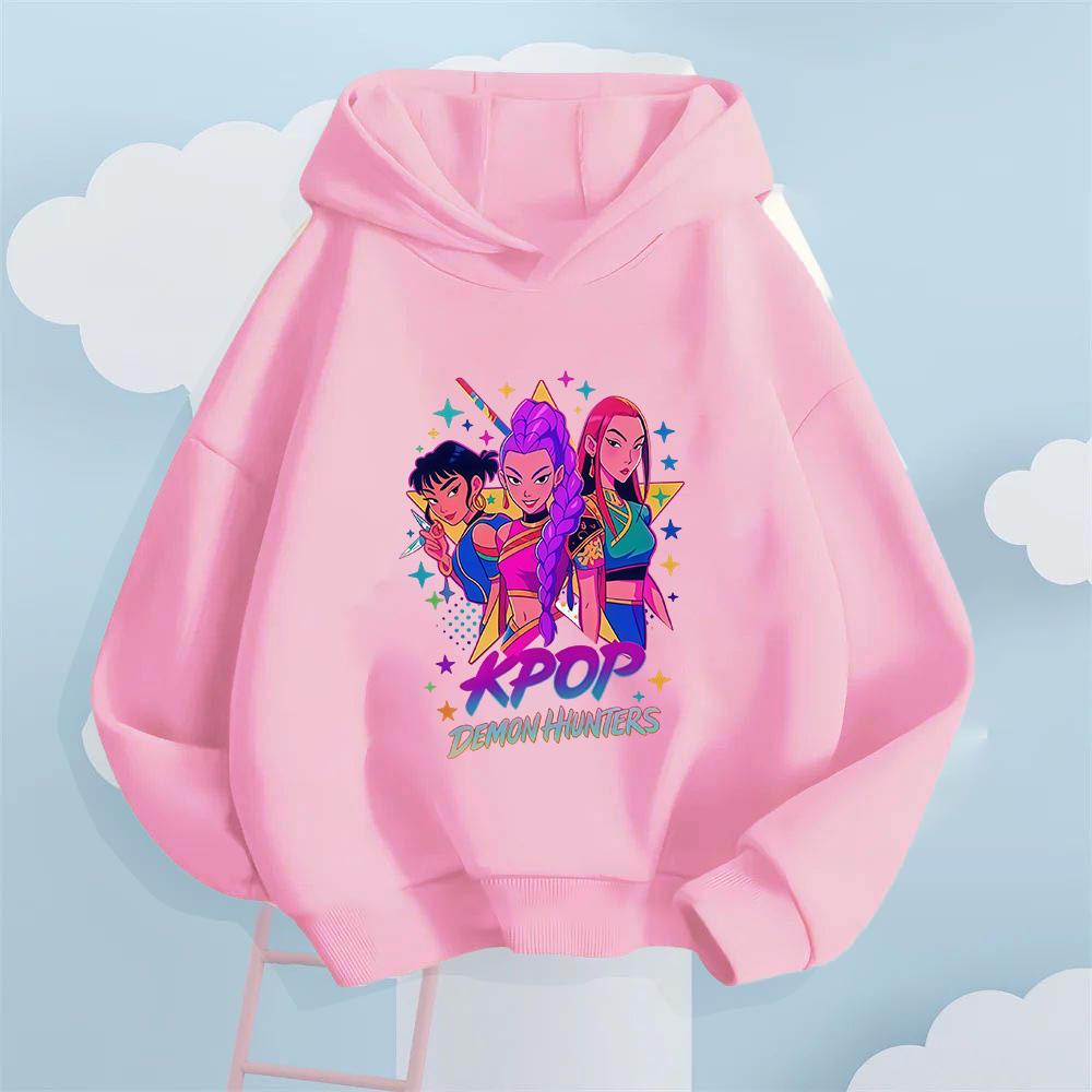 

Kids Hoodies & Sweatshirts KPOP DEMON HUNTERS Print Kids Cool Print Hoodie 110 розовый